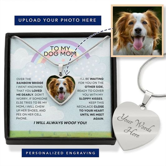 To My Dog Mom - Across the Rainbow Bridge Necklace